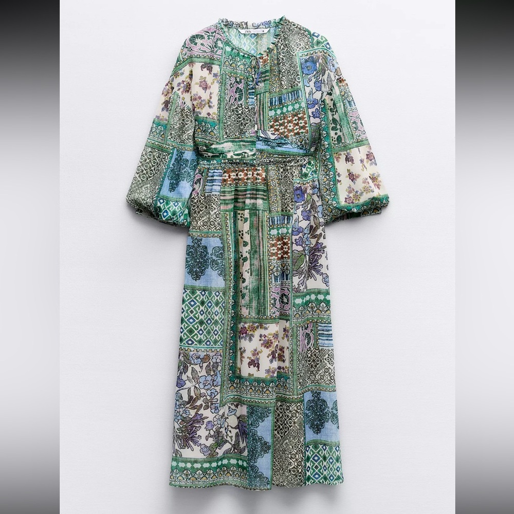 Zara Patchwork Print Maxi Dress